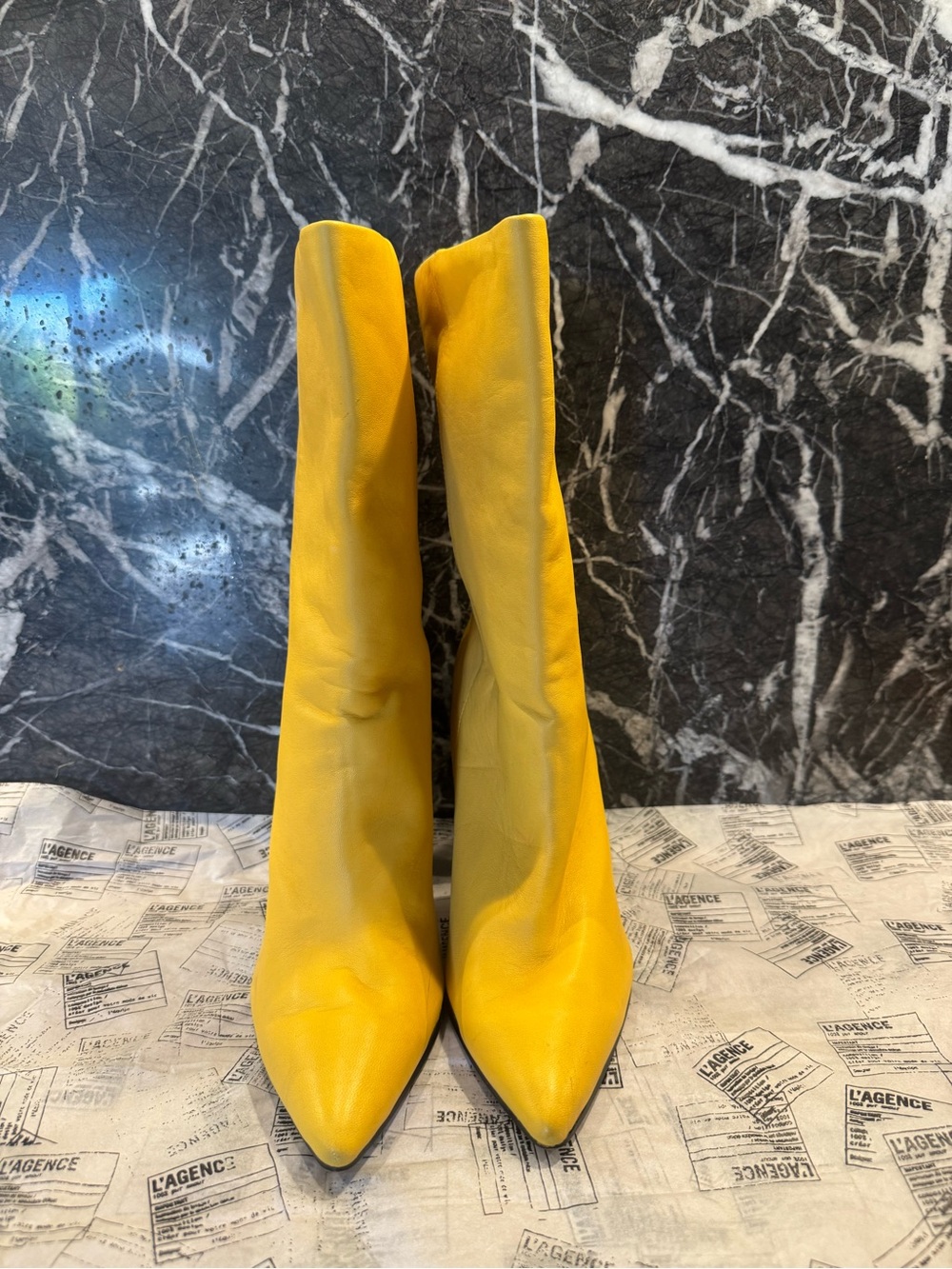 Dolce Vita Yellow Pointed-Toe Mid-Calf Boots - Women